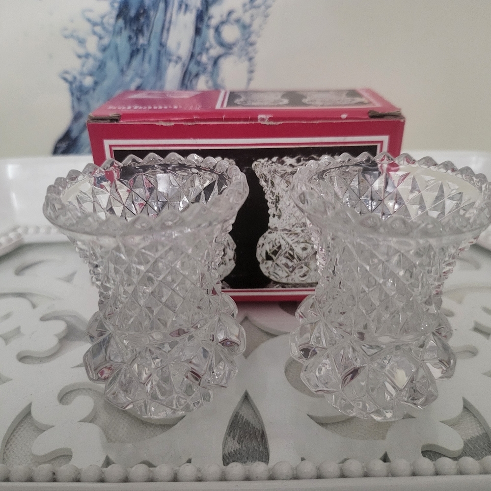 Vintage hofbauer lead crystal mini vases